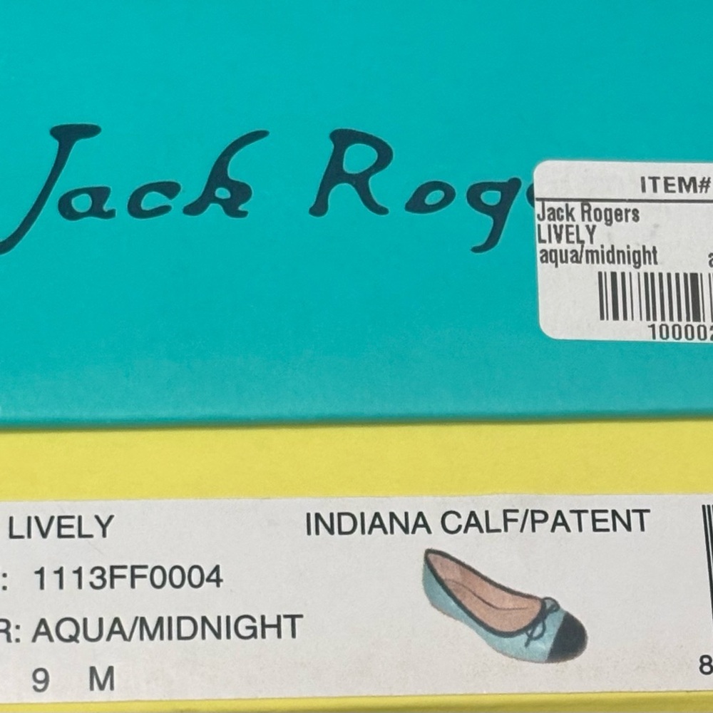 Jack Rogers Aqua and Midnight Ballet Flats
